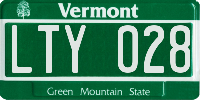 VT license plate LTY028