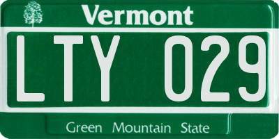 VT license plate LTY029