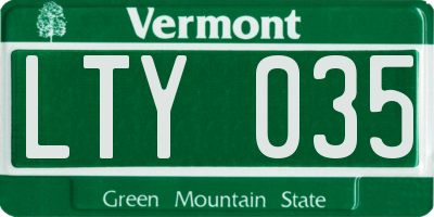 VT license plate LTY035