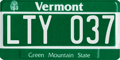 VT license plate LTY037