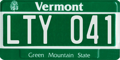 VT license plate LTY041