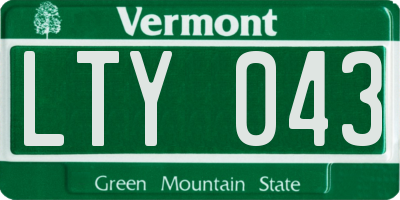 VT license plate LTY043