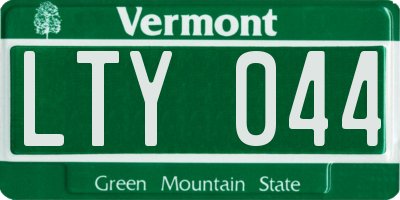 VT license plate LTY044