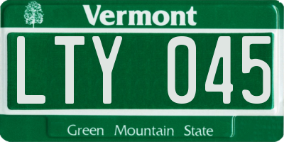 VT license plate LTY045