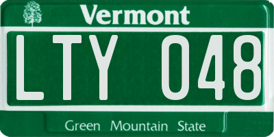 VT license plate LTY048