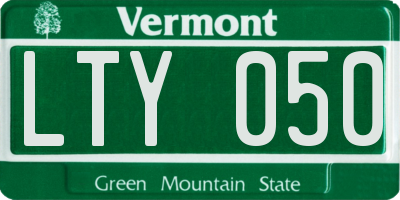 VT license plate LTY050