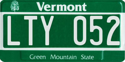 VT license plate LTY052
