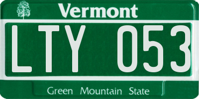 VT license plate LTY053