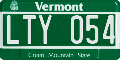 VT license plate LTY054