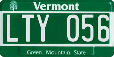 VT license plate LTY056