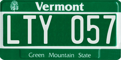 VT license plate LTY057