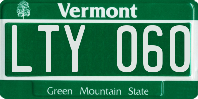 VT license plate LTY060