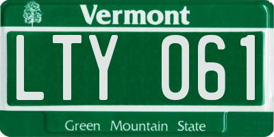 VT license plate LTY061
