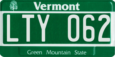 VT license plate LTY062