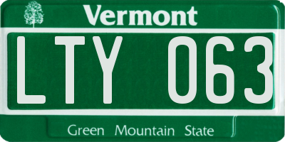 VT license plate LTY063