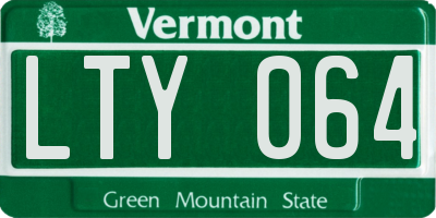 VT license plate LTY064