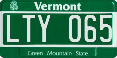 VT license plate LTY065