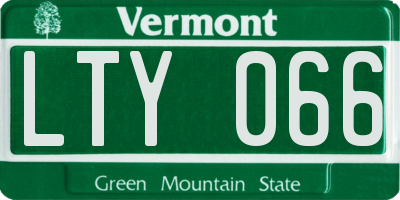 VT license plate LTY066