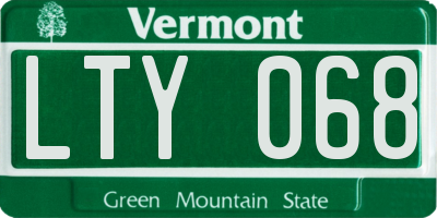 VT license plate LTY068