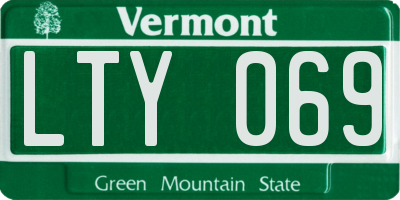VT license plate LTY069