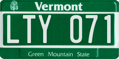 VT license plate LTY071