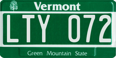 VT license plate LTY072