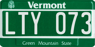 VT license plate LTY073