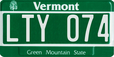 VT license plate LTY074