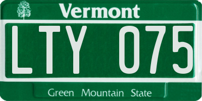 VT license plate LTY075