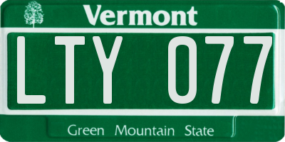 VT license plate LTY077