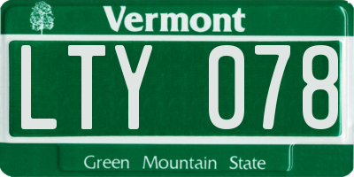 VT license plate LTY078