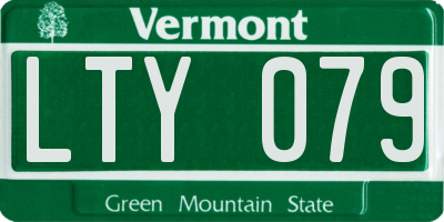 VT license plate LTY079