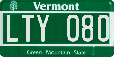 VT license plate LTY080