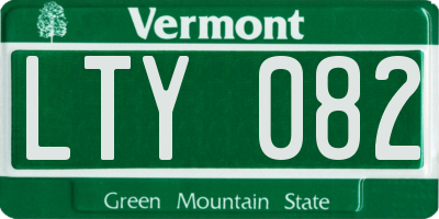 VT license plate LTY082