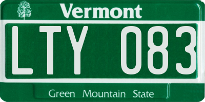 VT license plate LTY083