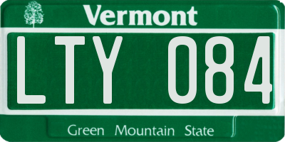 VT license plate LTY084