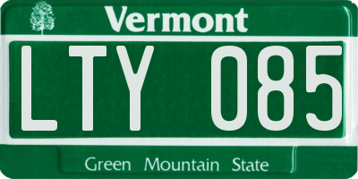 VT license plate LTY085