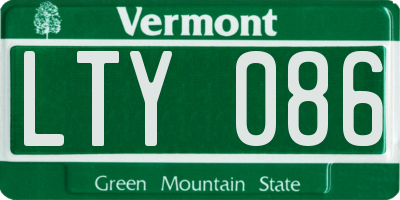 VT license plate LTY086