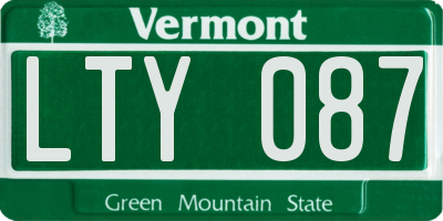 VT license plate LTY087