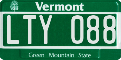 VT license plate LTY088