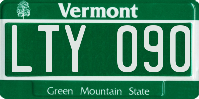 VT license plate LTY090