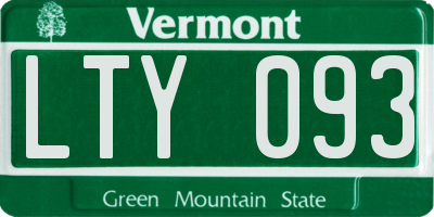 VT license plate LTY093