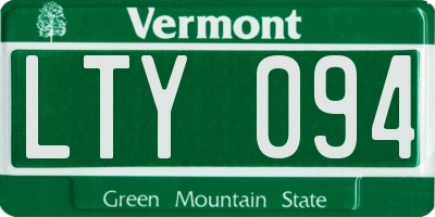 VT license plate LTY094