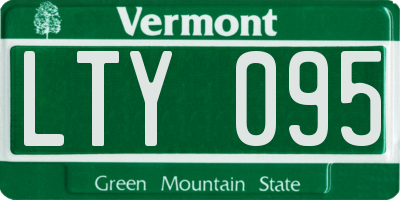 VT license plate LTY095