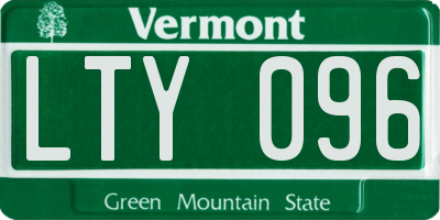 VT license plate LTY096