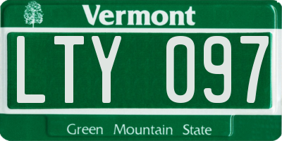 VT license plate LTY097