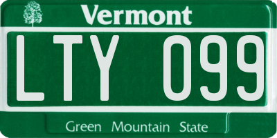 VT license plate LTY099