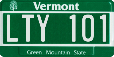 VT license plate LTY101
