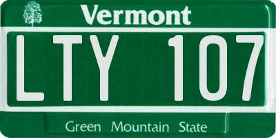 VT license plate LTY107