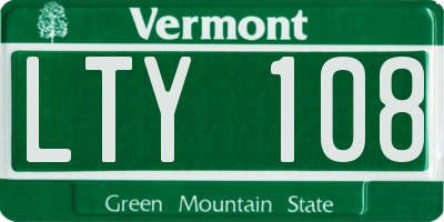 VT license plate LTY108